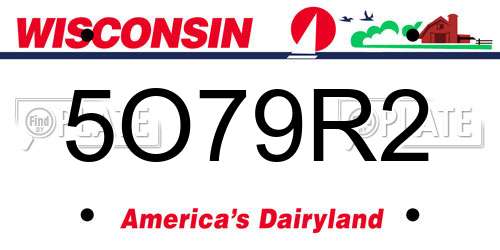5O79R2 Wisconsin License Plate