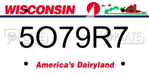 5O79R7 Wisconsin License Plate