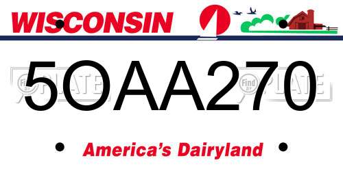 5OAA270 Wisconsin License Plate