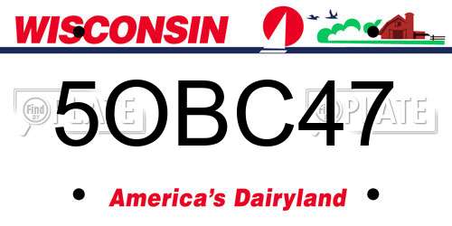 5OBC47 Wisconsin License Plate