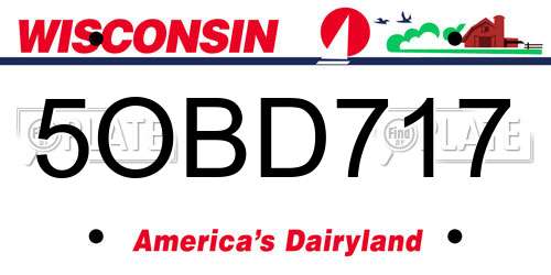 5OBD717 Wisconsin License Plate