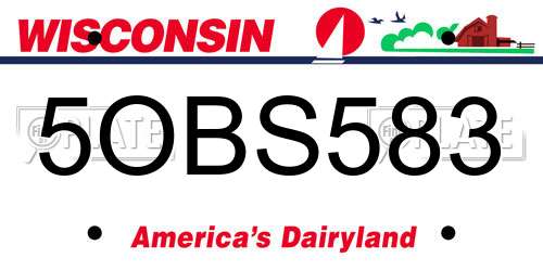 5OBS583 Wisconsin License Plate