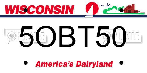 5OBT50 Wisconsin License Plate