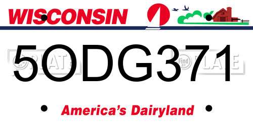 5ODG371 Wisconsin License Plate