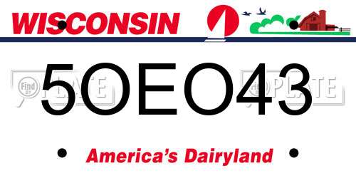 5OEO43 Wisconsin License Plate