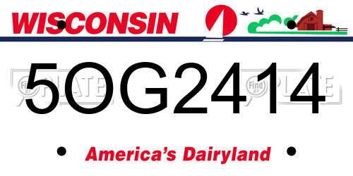 5OG2414 Wisconsin License Plate