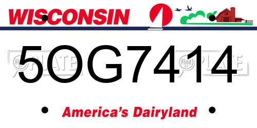 5OG7414 Wisconsin License Plate
