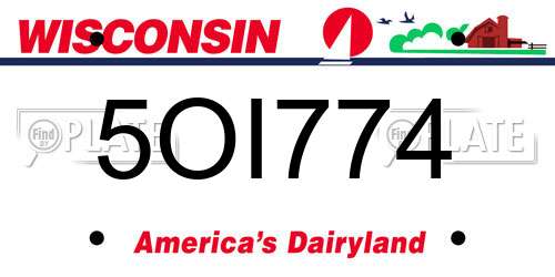 5OI774 Wisconsin License Plate