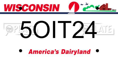 5OIT24 Wisconsin License Plate