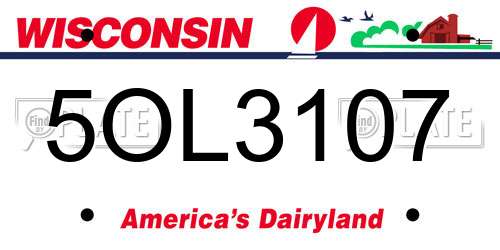 5OL3107 Wisconsin License Plate