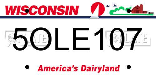 5OLE107 Wisconsin License Plate