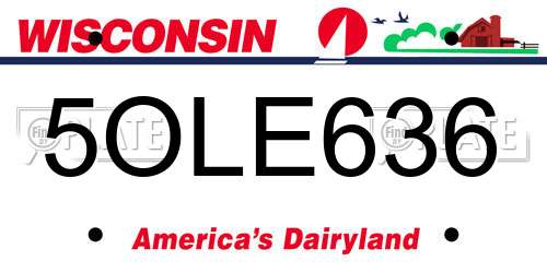 5OLE636 Wisconsin License Plate