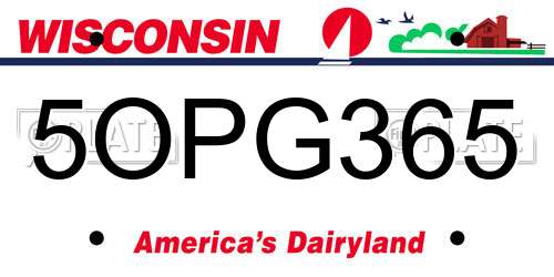 5OPG365 Wisconsin License Plate