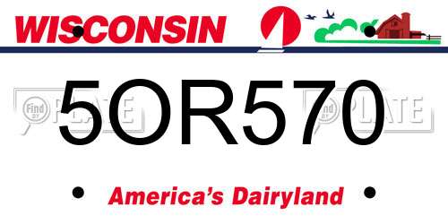 5OR570 Wisconsin License Plate