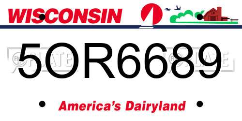 5OR6689 Wisconsin License Plate
