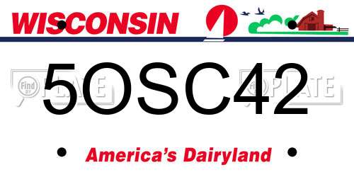5OSC42 Wisconsin License Plate