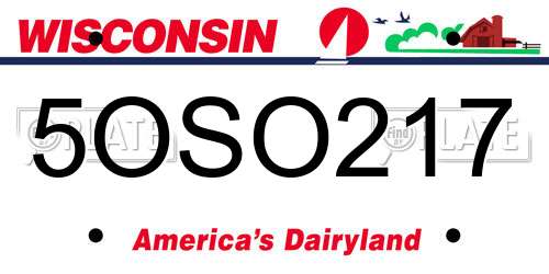 5OSO217 Wisconsin License Plate