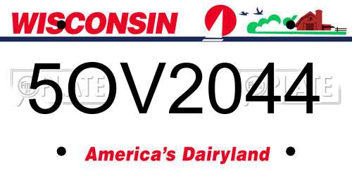 5OV2044 Wisconsin License Plate