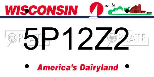 5P12Z2 Wisconsin License Plate