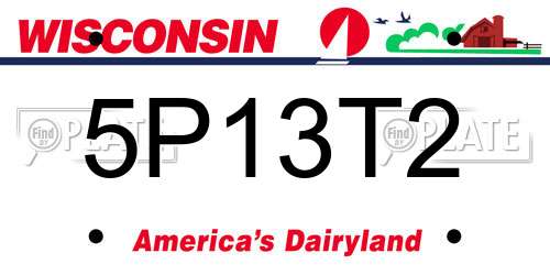 5P13T2 Wisconsin License Plate