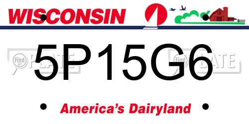 5P15G6 Wisconsin License Plate