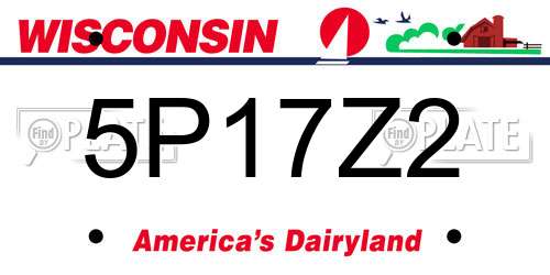 5P17Z2 Wisconsin License Plate