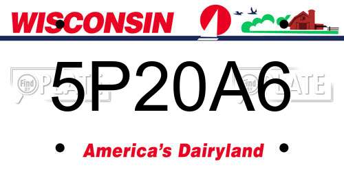 5P20A6 Wisconsin License Plate