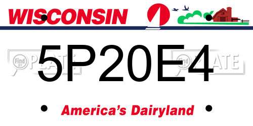 5P20E4 Wisconsin License Plate
