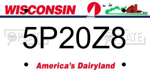 5P20Z8 Wisconsin License Plate