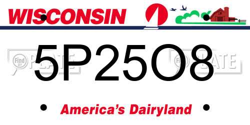 5P25O8 Wisconsin License Plate