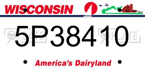 5P38410 Wisconsin License Plate