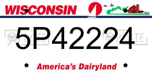 5P42224 Wisconsin License Plate