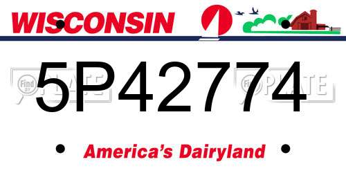 5P42774 Wisconsin License Plate