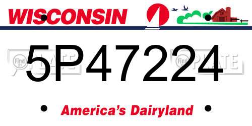 5P47224 Wisconsin License Plate