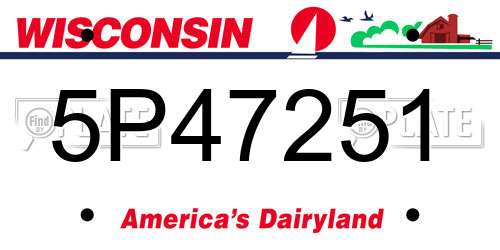 5P47251 Wisconsin License Plate
