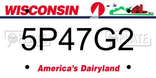 5P47G2 Wisconsin License Plate