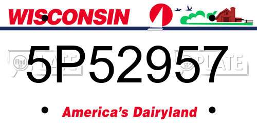 5P52957 Wisconsin License Plate