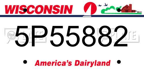 5P55882 Wisconsin License Plate