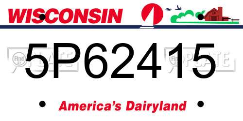 5P62415 Wisconsin License Plate