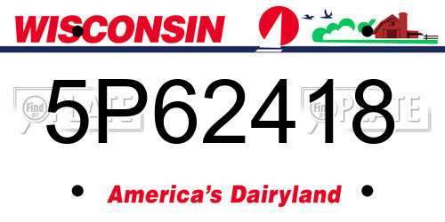 5P62418 Wisconsin License Plate