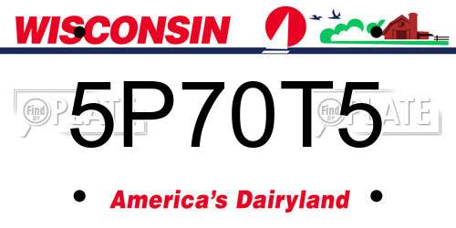 5P70T5 Wisconsin License Plate