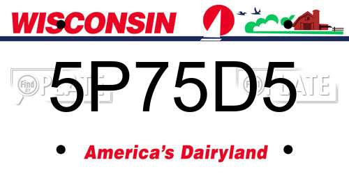 5P75D5 Wisconsin License Plate