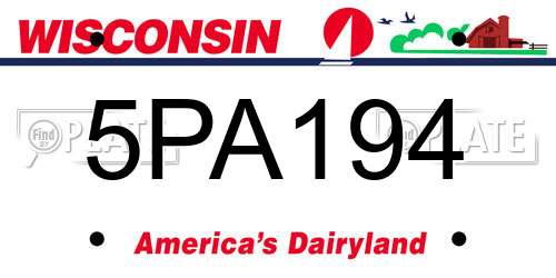 5PA194 Wisconsin License Plate