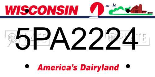 5PA2224 Wisconsin License Plate
