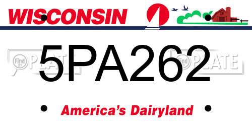 5PA262 Wisconsin License Plate