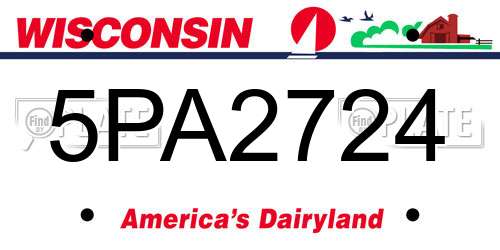 5PA2724 Wisconsin License Plate