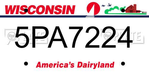 5PA7224 Wisconsin License Plate