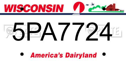 5PA7724 Wisconsin License Plate