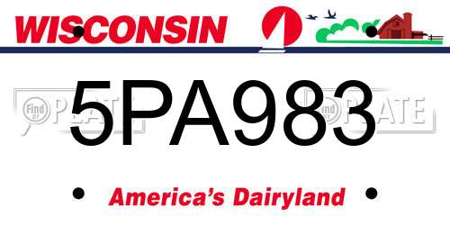 5PA983 Wisconsin License Plate