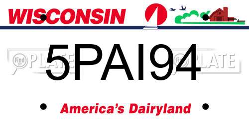 5PAI94 Wisconsin License Plate